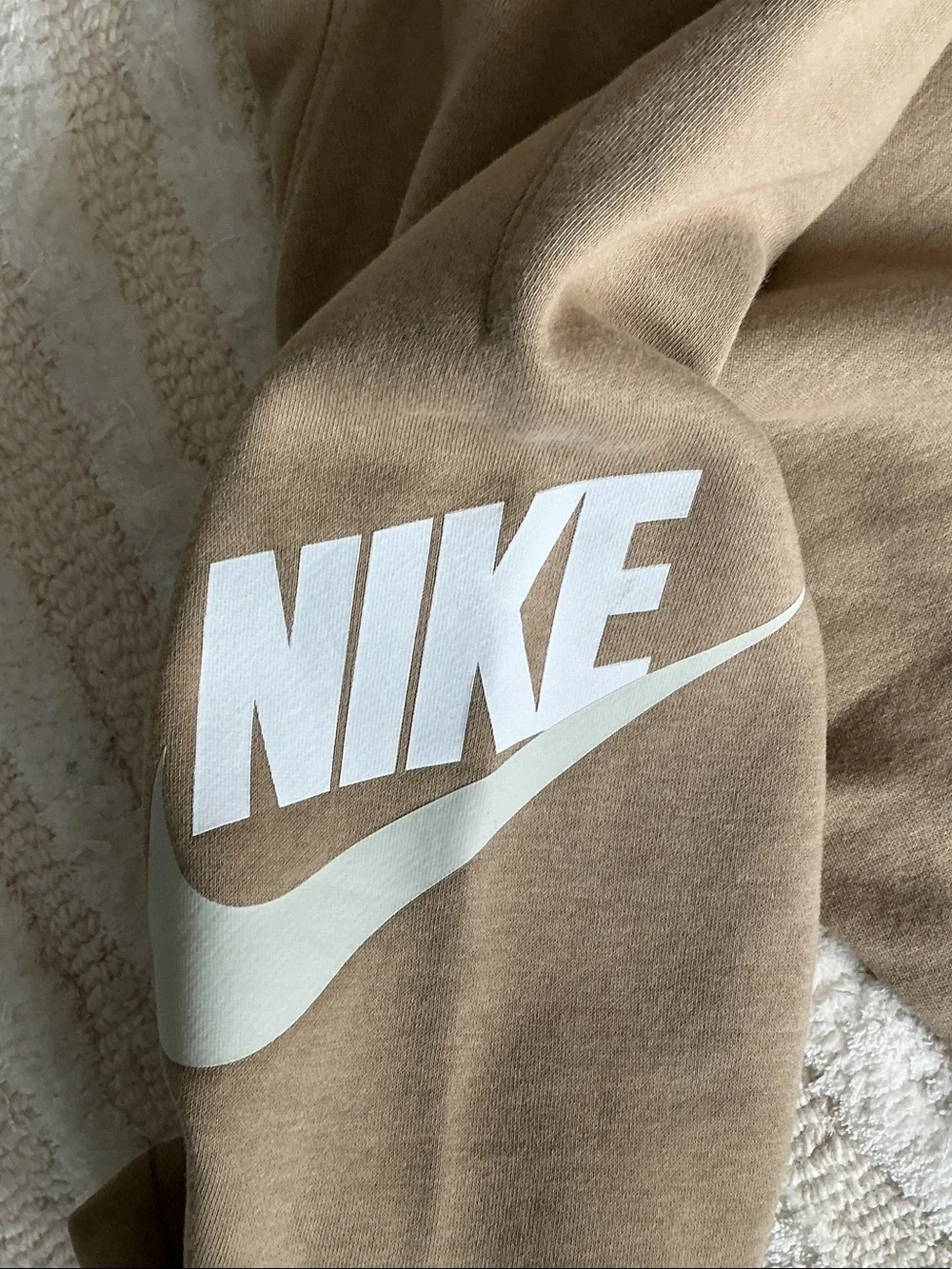 Nike Kids Tan Sweatpants with White Logo